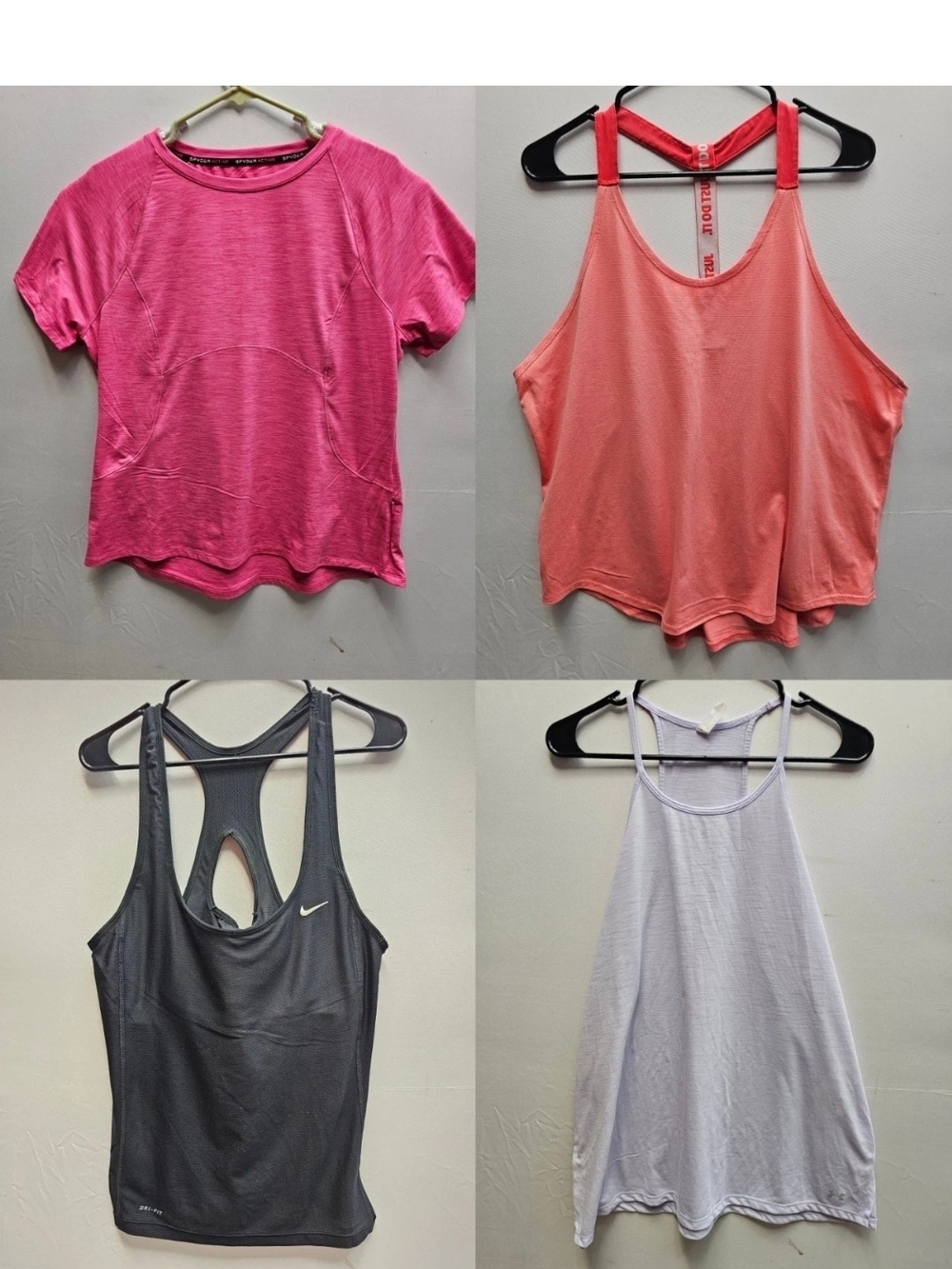 Lot Of 4 Women's Size XL Athletic Tops Nike Under Armour Spyder - Tank Top
